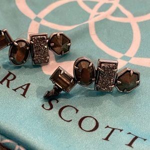 Kendra Scott chunky ear climber silver tone druzy